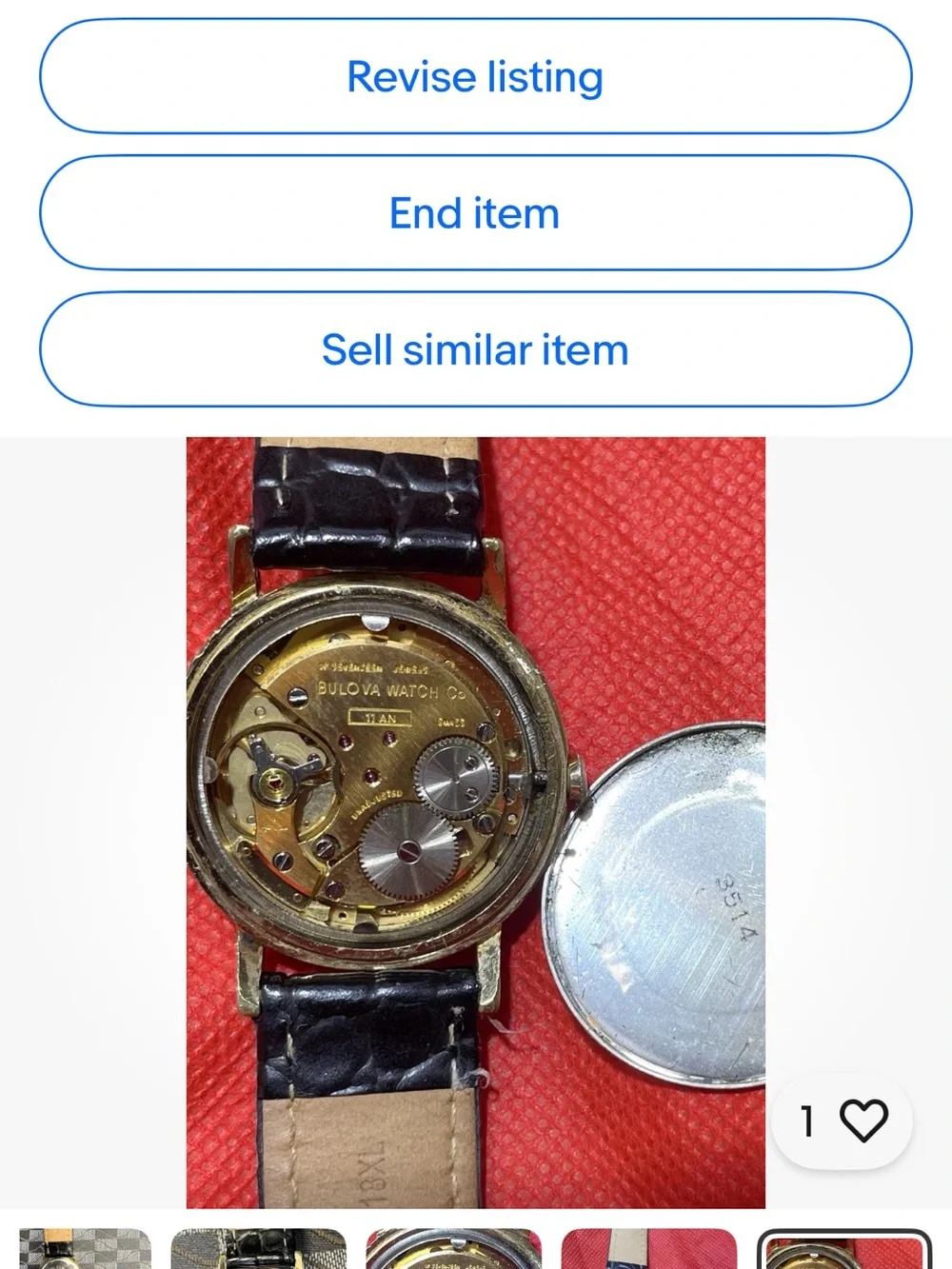 Vintage Bulova Men’s Gold Case Watch with Black Croc Leather Strap